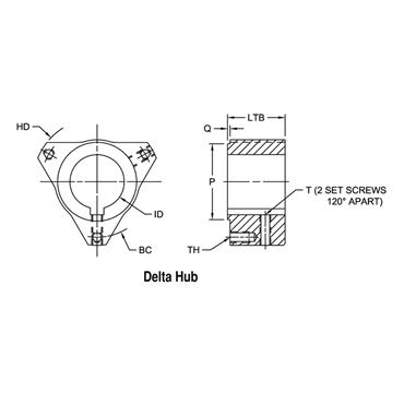 Lovejoy50X3/4DLT HUB3/16